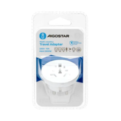 Adaptateur Universel Secteur Voyage USA / AUS / IT / UK vers EU Aigostar Blanc — Accessoire · Smarty Paris 18e